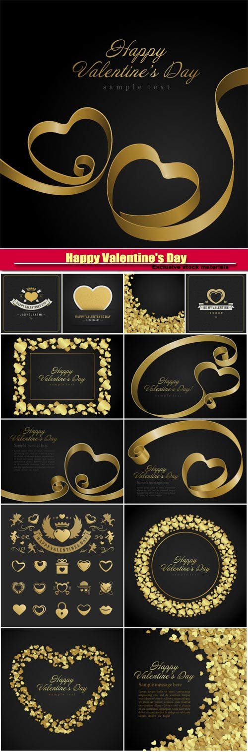 Happy Valentine's Day vector, hearts, romance, love #26