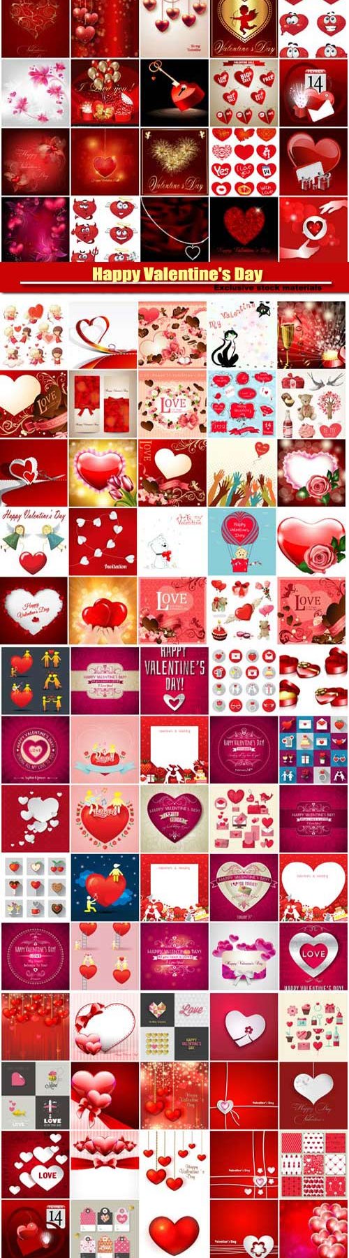 Big collection of vector festive Valentine's Day