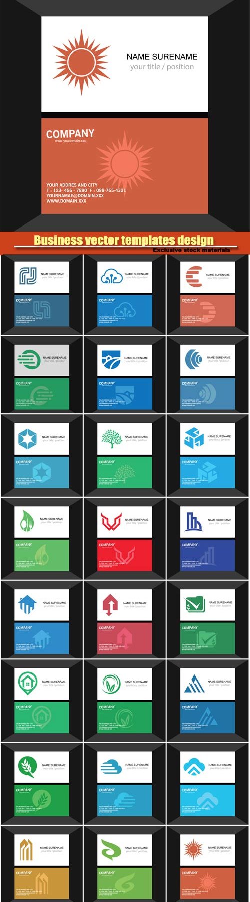 Business vector card set of logos templates