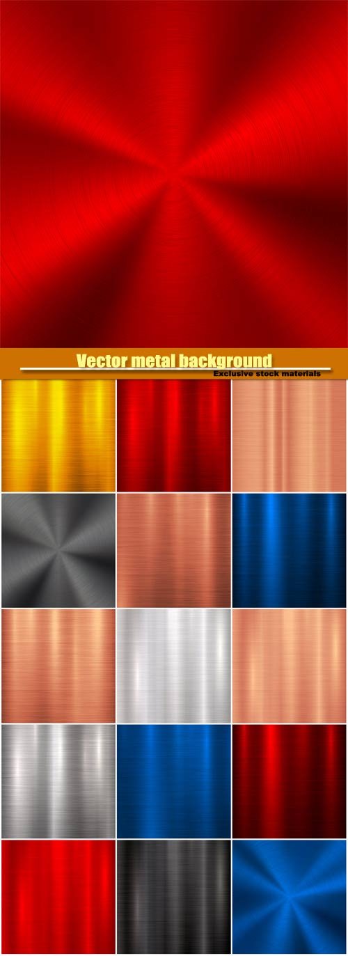 Vector metal background with abstract polished, brushed circular metal texture