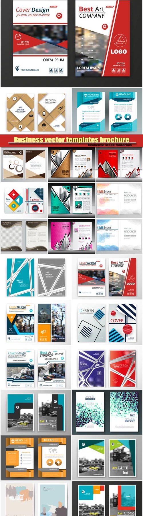 Business vector flyer templates brochure, colored cover image texture