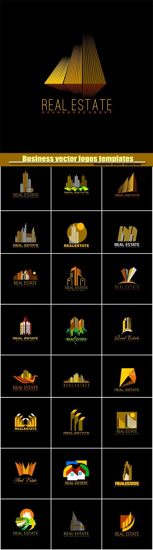 Business vector logos templates, creative gold figure icon #2