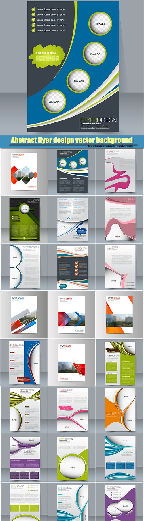 Abstract vector flyer design background, brochure template, magazine cover