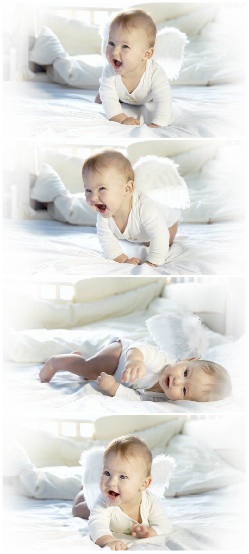 Video footage Baby angel on the bed