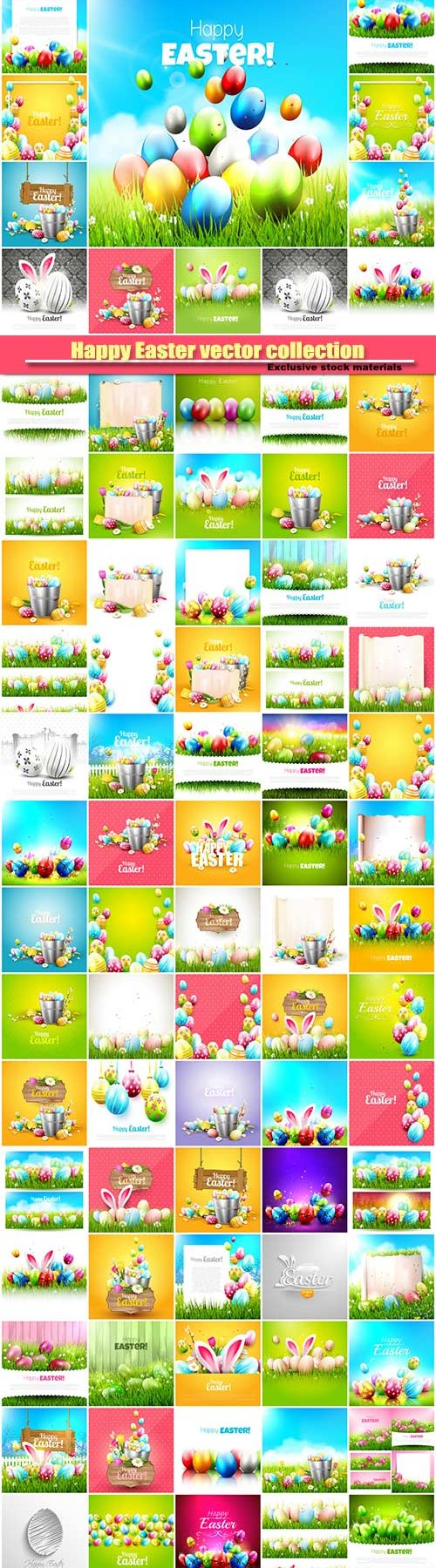 Happy Easter vector collection