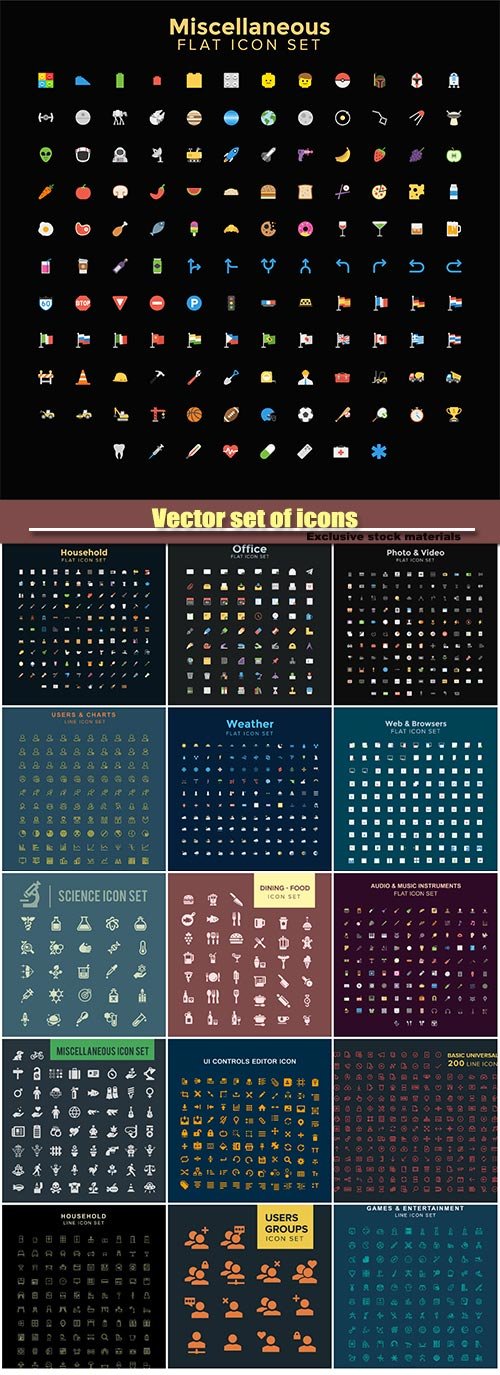 Vector set of icons 1