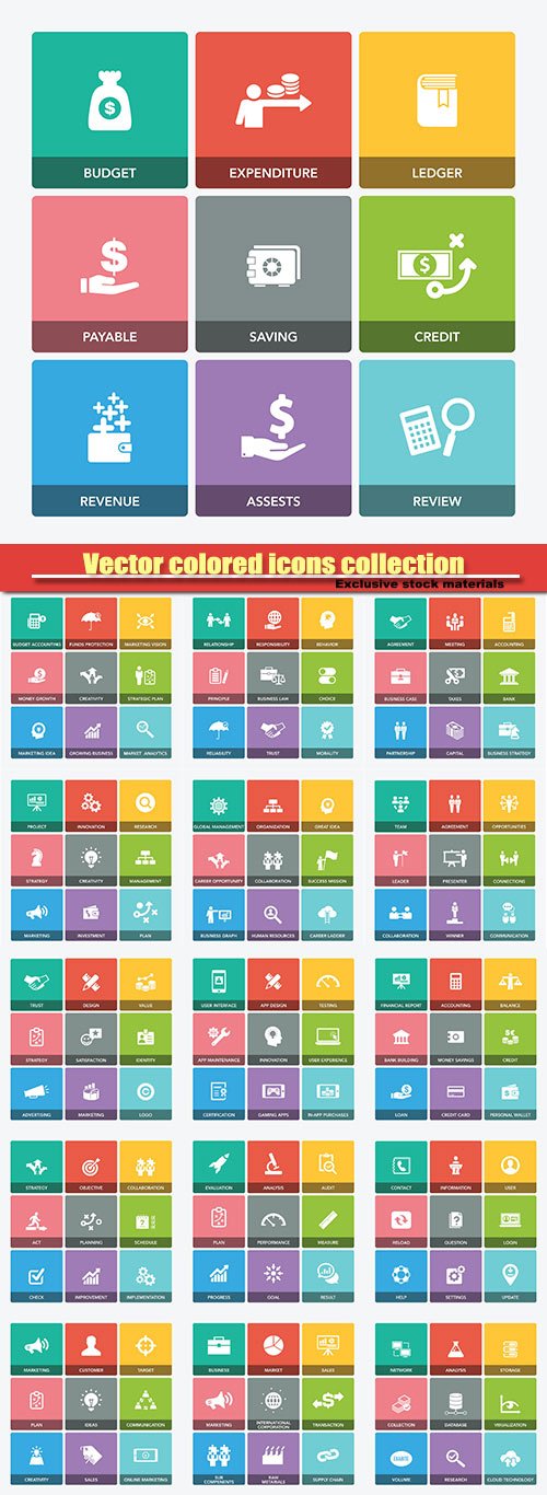 Vector colored icons collection