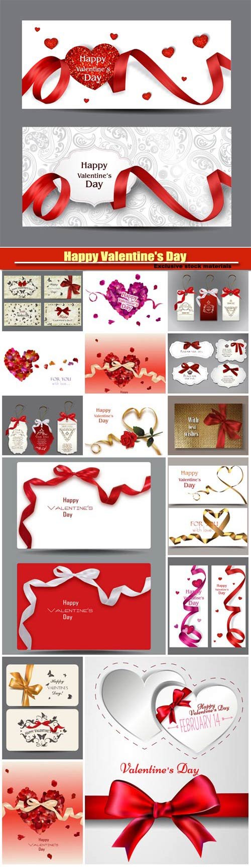 Happy Valentine's Day vector, hearts, romance, love #3