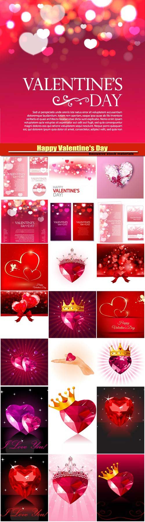 Happy Valentine's Day vector, hearts, romance, love #10
