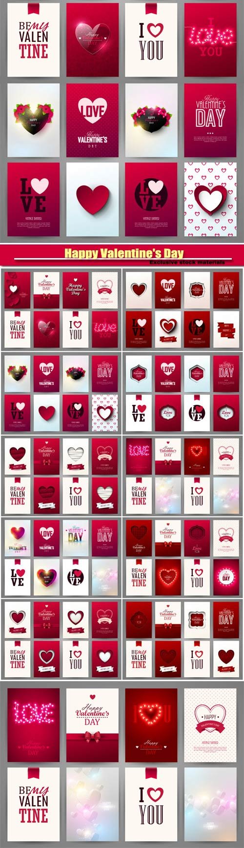 Happy Valentine's Day vector, hearts, romance, love #25