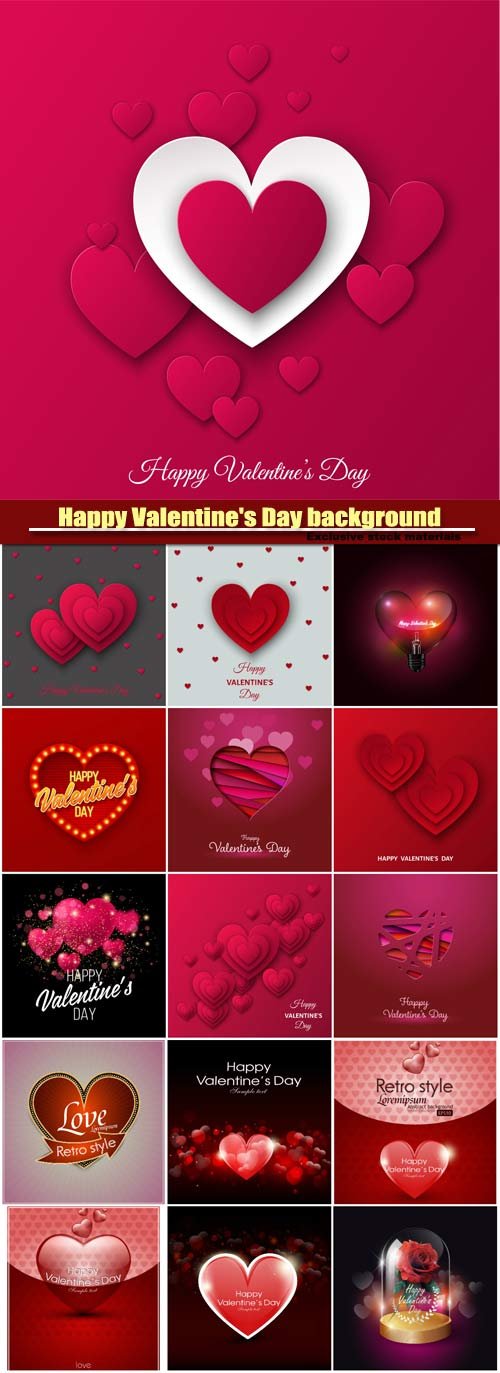 Vector Valentine's day background, red heart