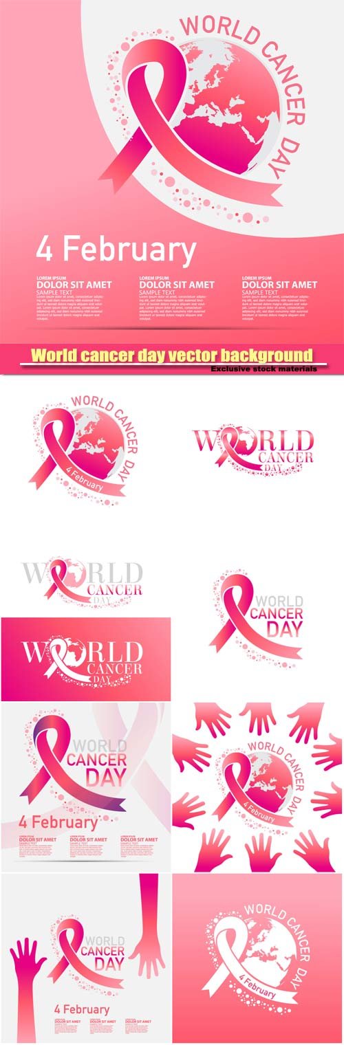 World cancer day vector background
