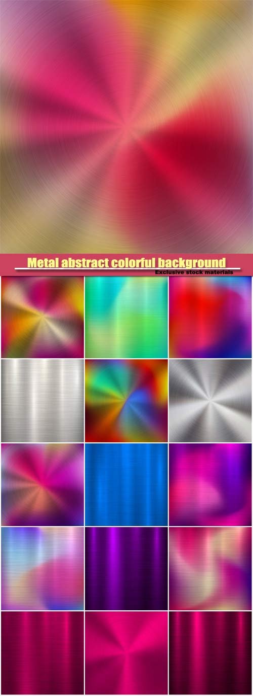 Metal abstract colorful background, gradient technology circular polished