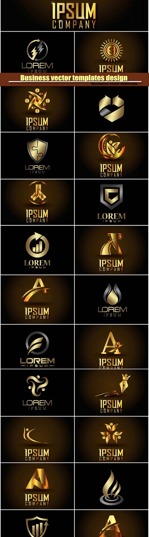 Set golden vector business logos