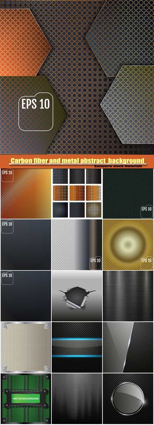 Carbon fiber and metal abstract vector background