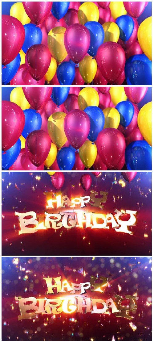 Video footage Happy birthday animation surprise HD