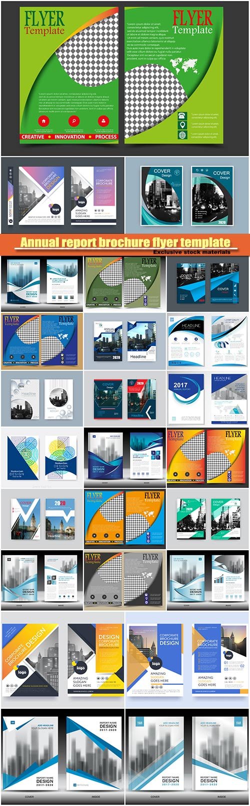 Annual report brochure flyer template, cover design, business company profile