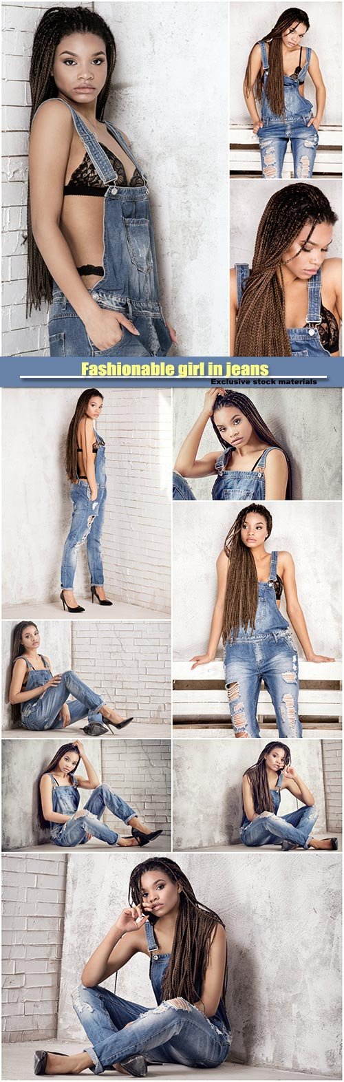 Fashionable girl in jeans