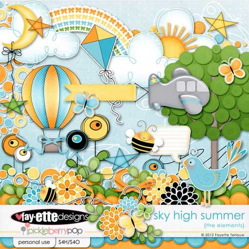 Детский скрап набор - Sky High Summer
