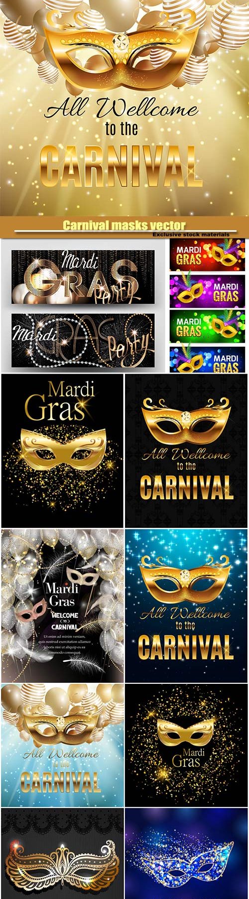 Carnival masks vector