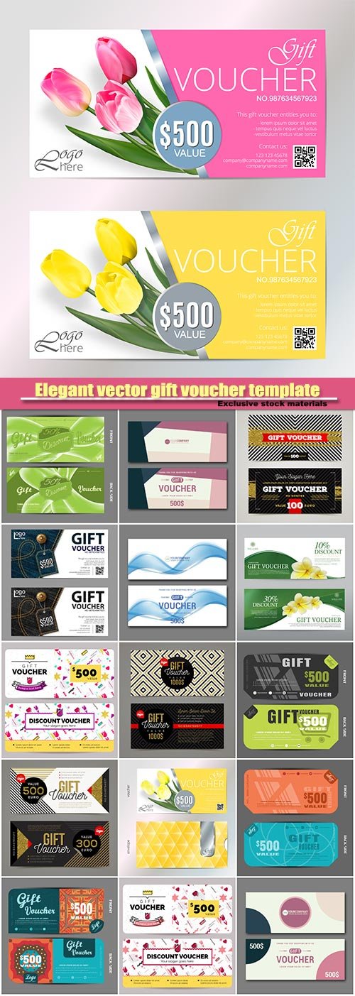 Elegant vector gift voucher template for creative design