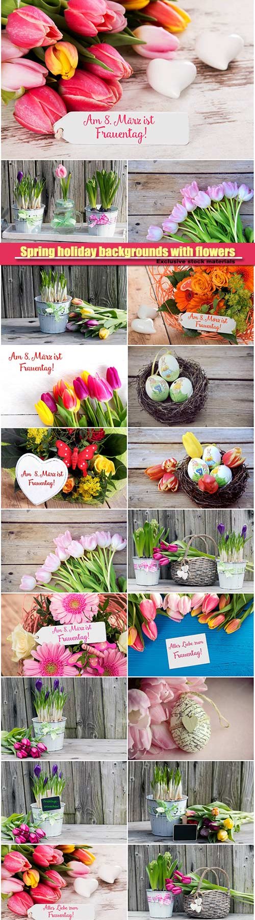 Spring holiday backgrounds with flowers