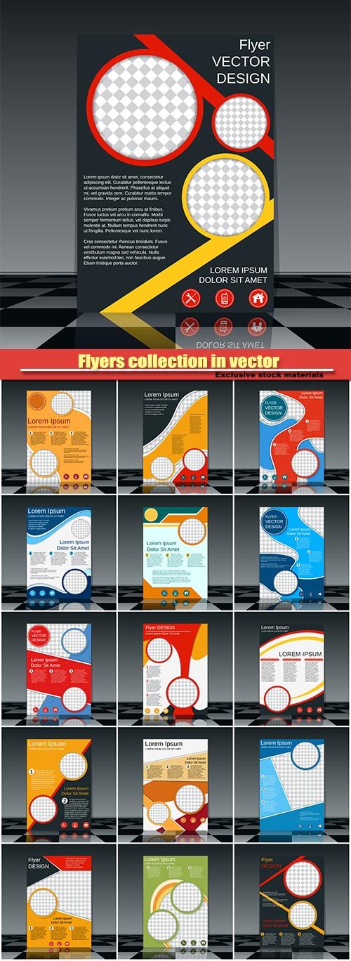 Flyers collection in vector