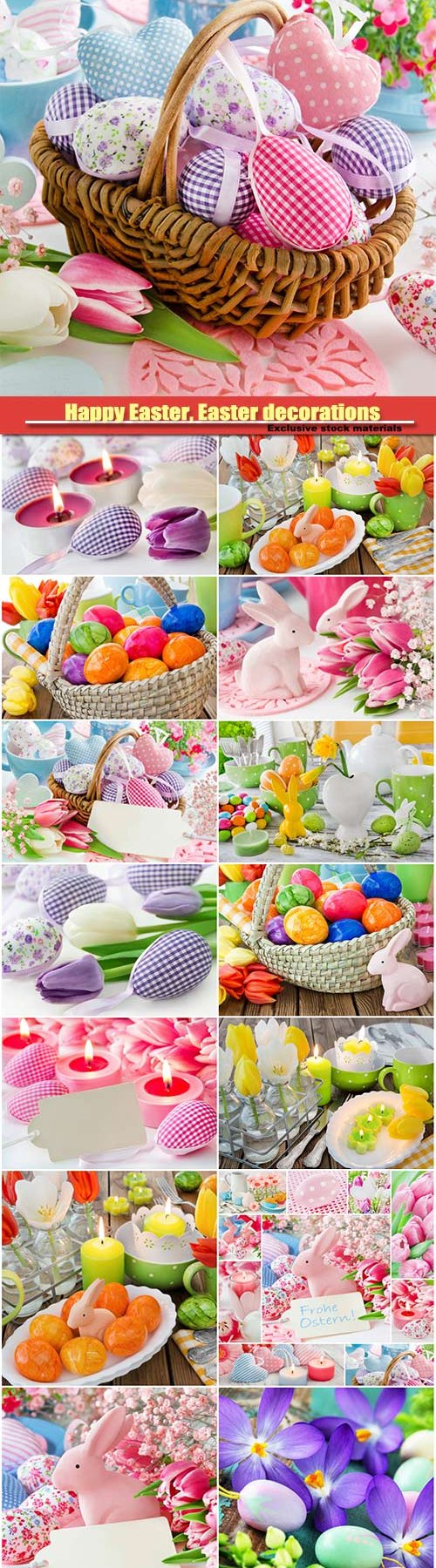 Happy Easter, Easter decorations, Easter eggs, Easter bunny