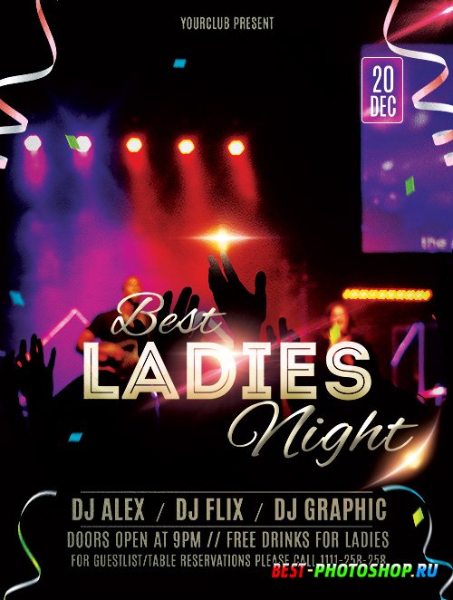 Best Ladies Night PSD Flyer Template