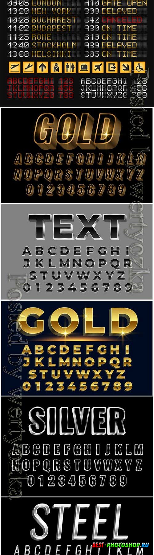 Vector alphabets set premium letters