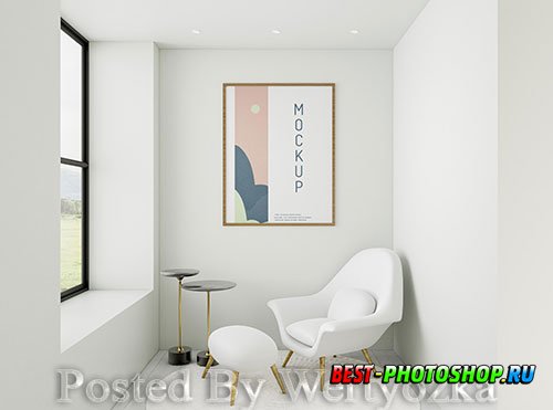 Front view minimalist home assortment with frame mock-up