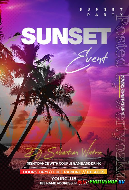 Sunset Event - Premium flyer psd template