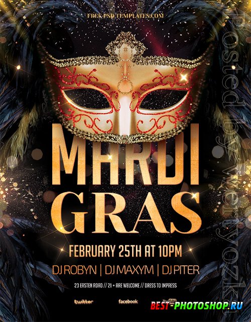 Mardi Gras Party - Premium flyer psd template