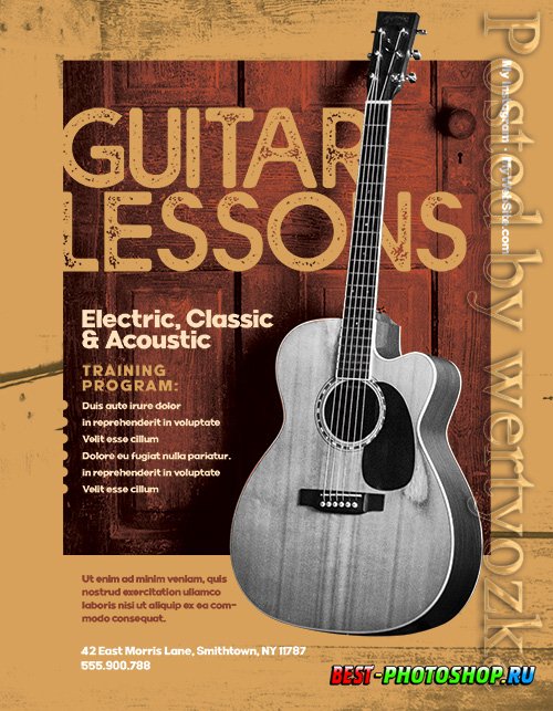 Guitar lessons - Premium flyer psd template