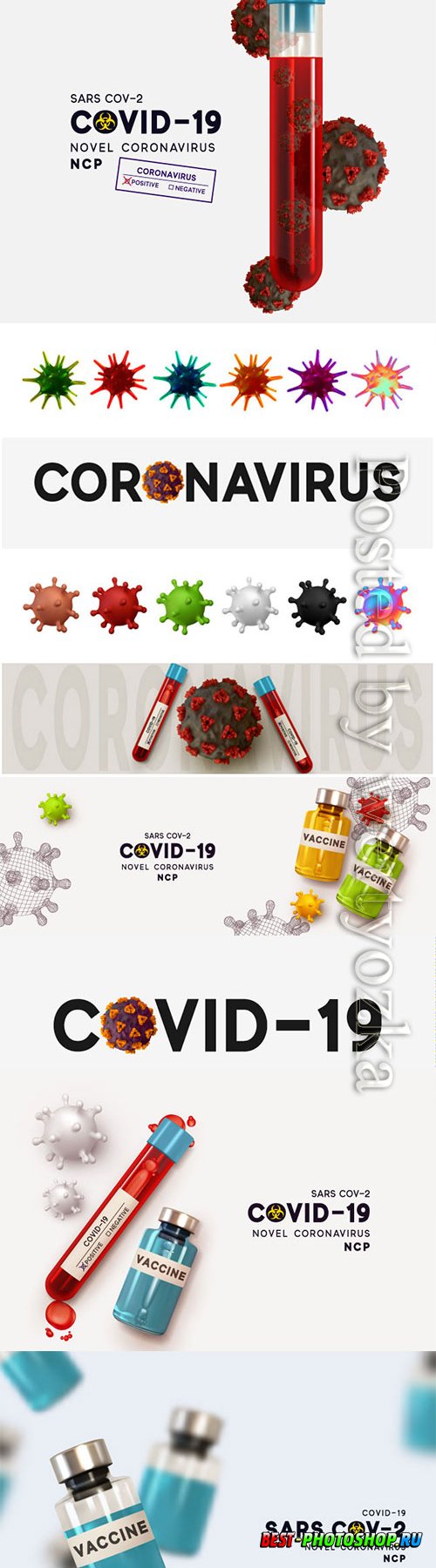 COVID 19, Coranavirus vector illustration sets # 19