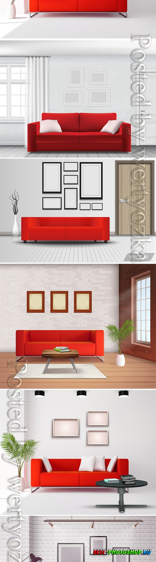 Realistic home interior vector template # 2