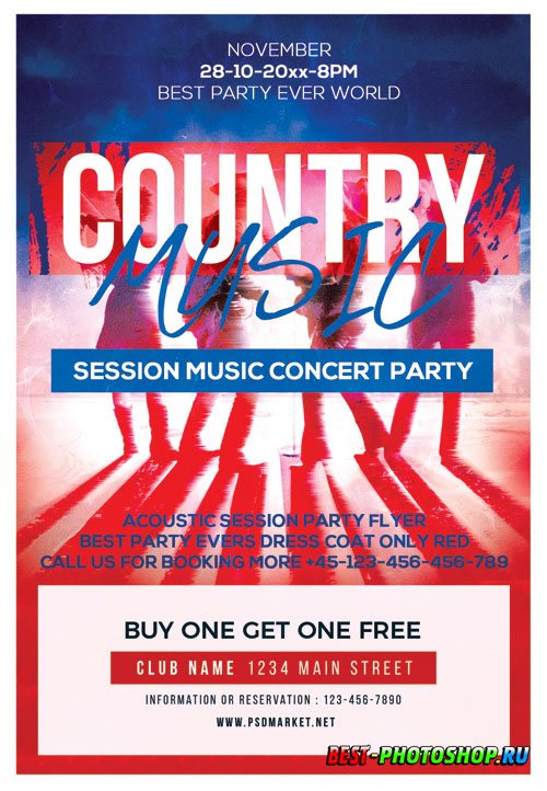Country music - Premium flyer psd template