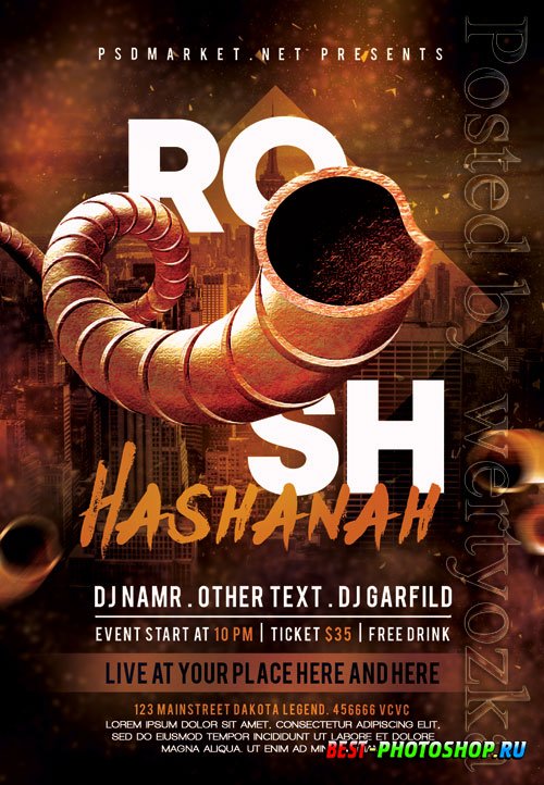 Rosh hashanah event - Premium flyer psd template