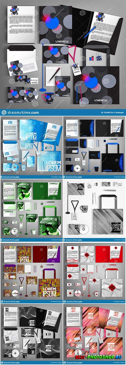Corporate identity template with colorful design