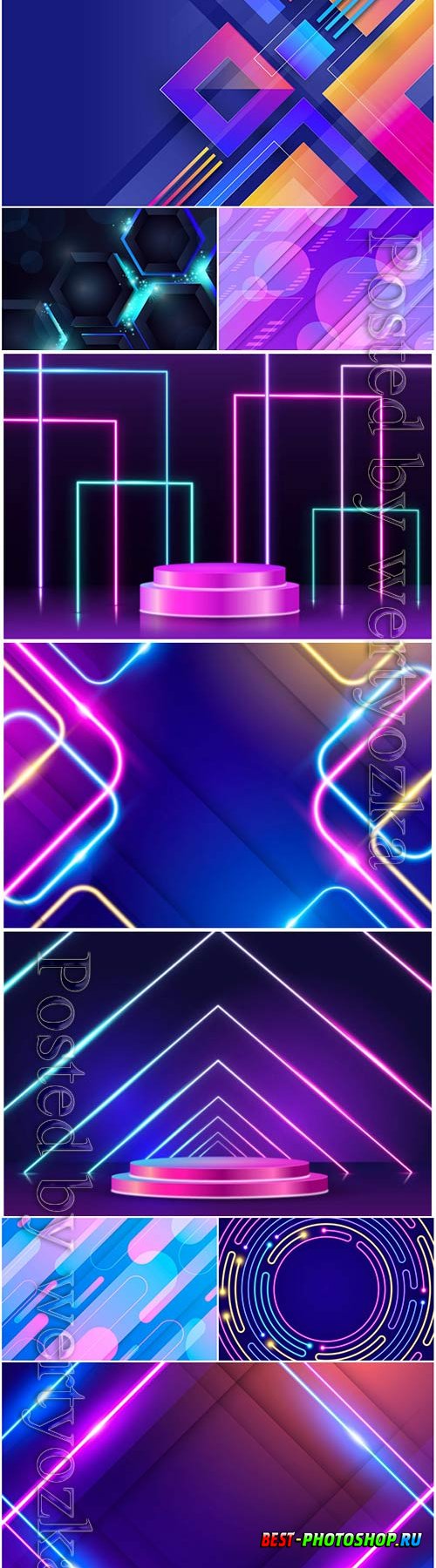 Abstract neon lights vector background
