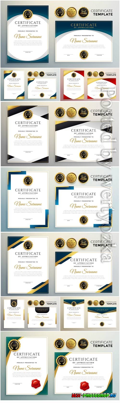 Creative certificate of appreciation template modern design
