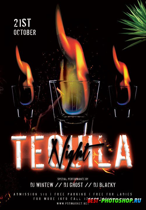 Tequila night - Premium flyer psd template