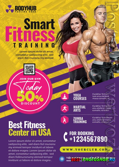 Fitness Gym Promotion Flyer PSD Template