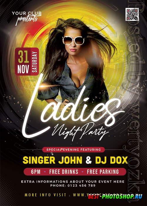 Ladies Night Party PSD Flyer Template
