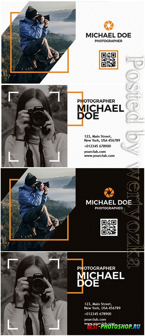 Photography Business Cards Template PSD