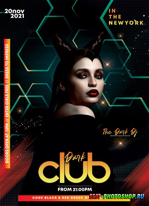 Dark Night Club PSD Flyer Template
