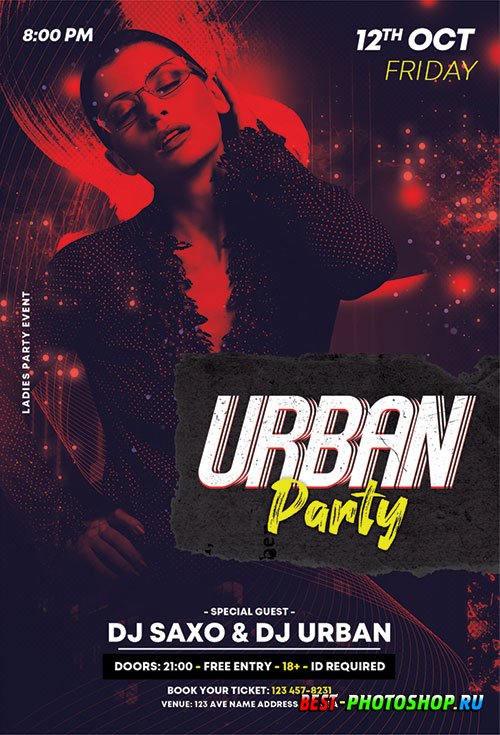 Urban party vol3  flyer template psd