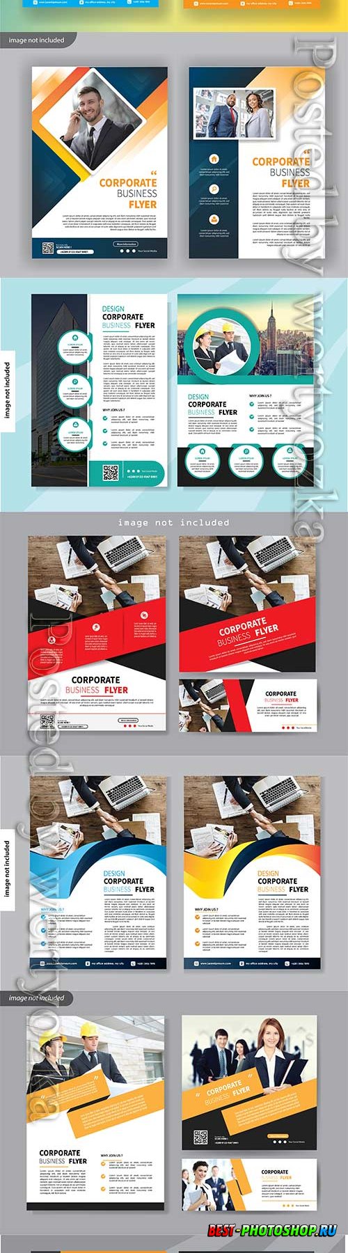 Flyer template design for cover layout annual report