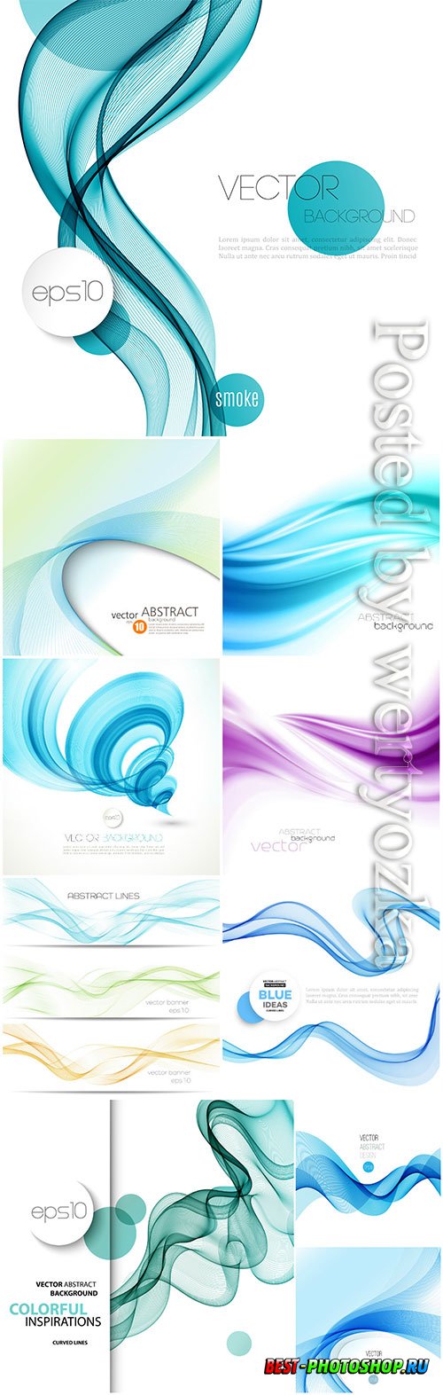 Abstract color wave design element vector background