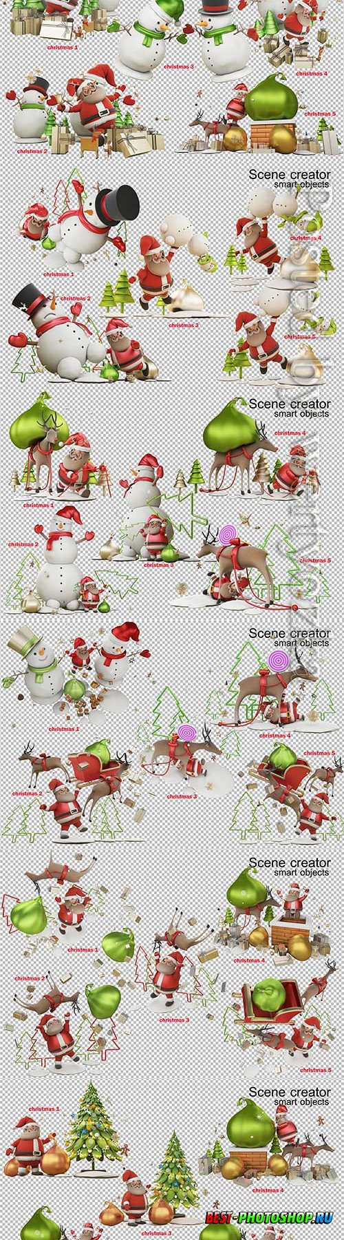 3d illustration a gift from santa claus on christmas day premium psd